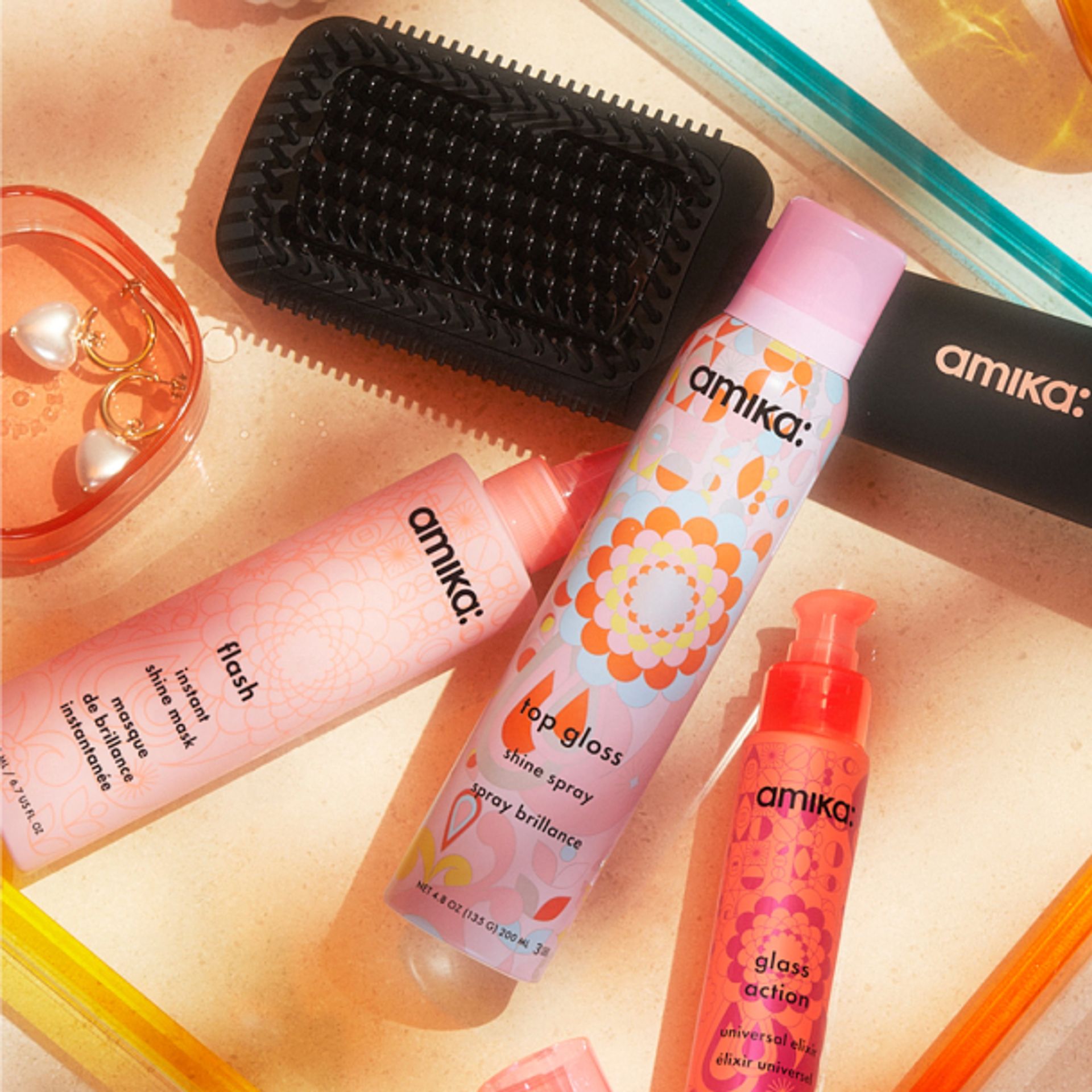 thermal brush with styling products