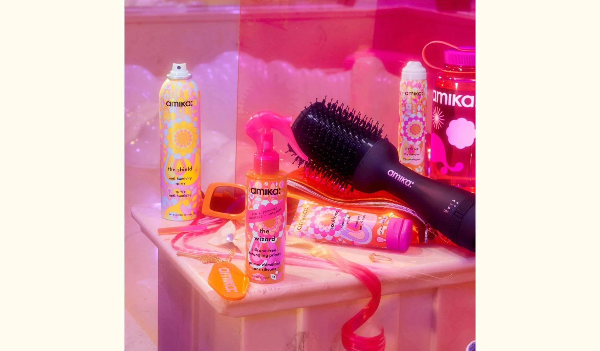 hair blow dryer brush 2.0 with styling products