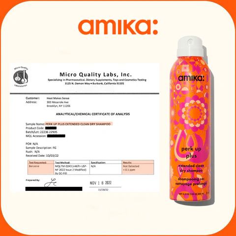 perk up plus extended clean dry shampoo analytical/chemical certificate of analysis