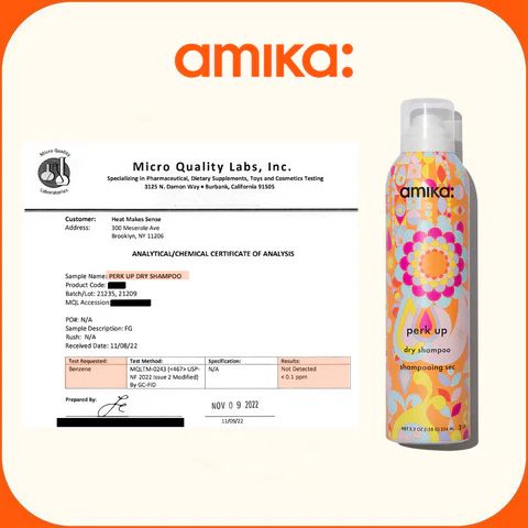 perk up dry shampoo analytical/chemical certificate of analysis