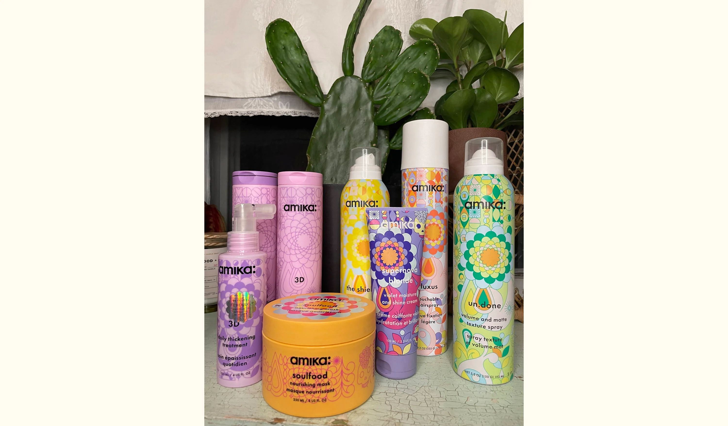 lineup of amika products