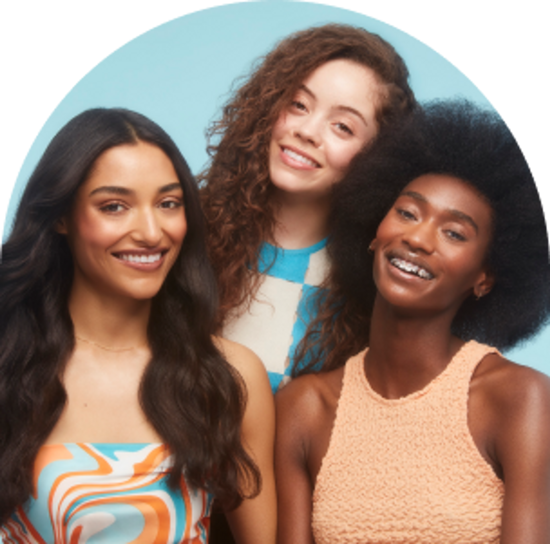group of 3 models posing together