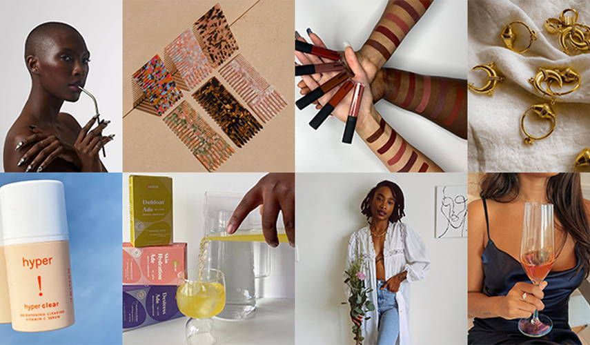 collage of black owned brands