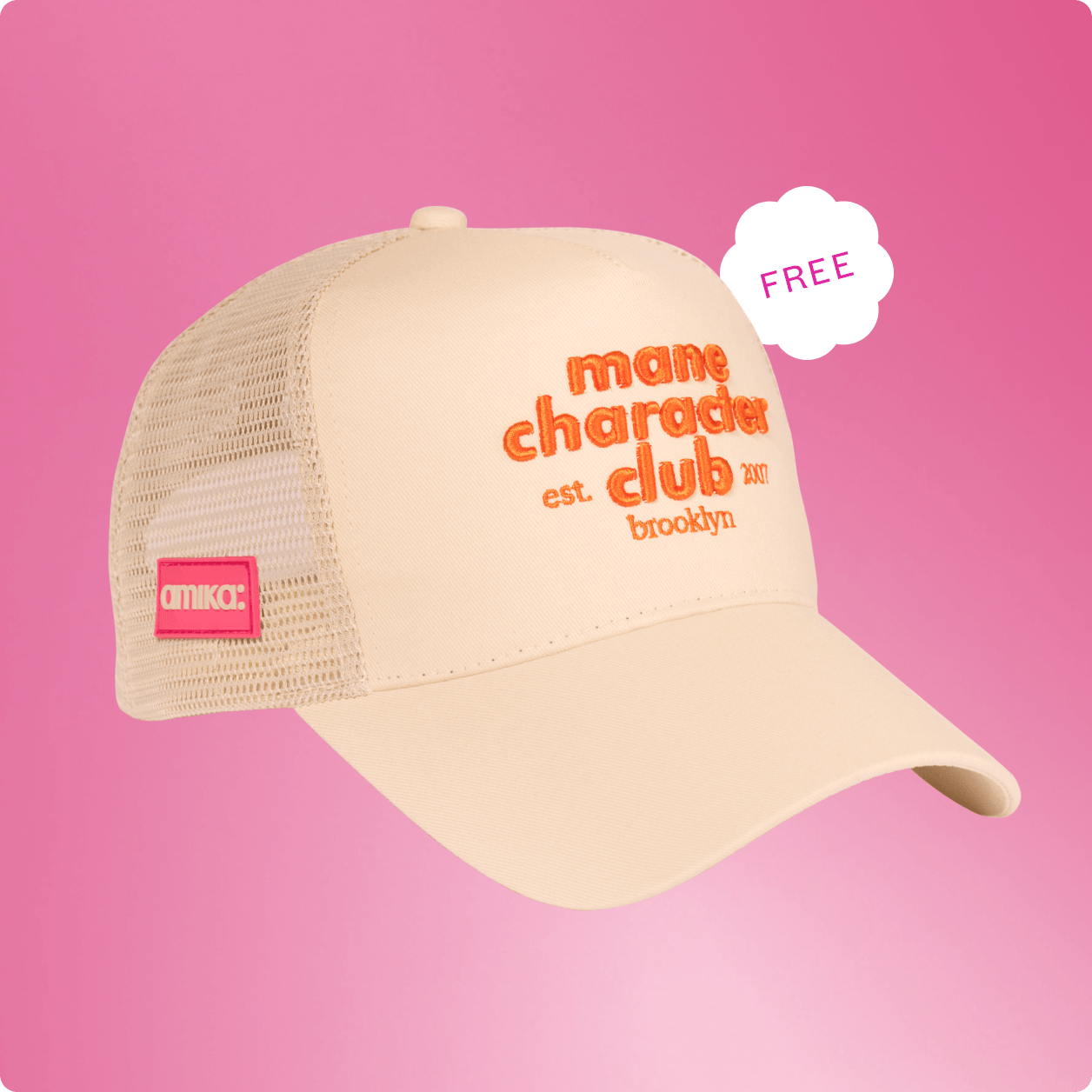 amika mane character club trucker hat