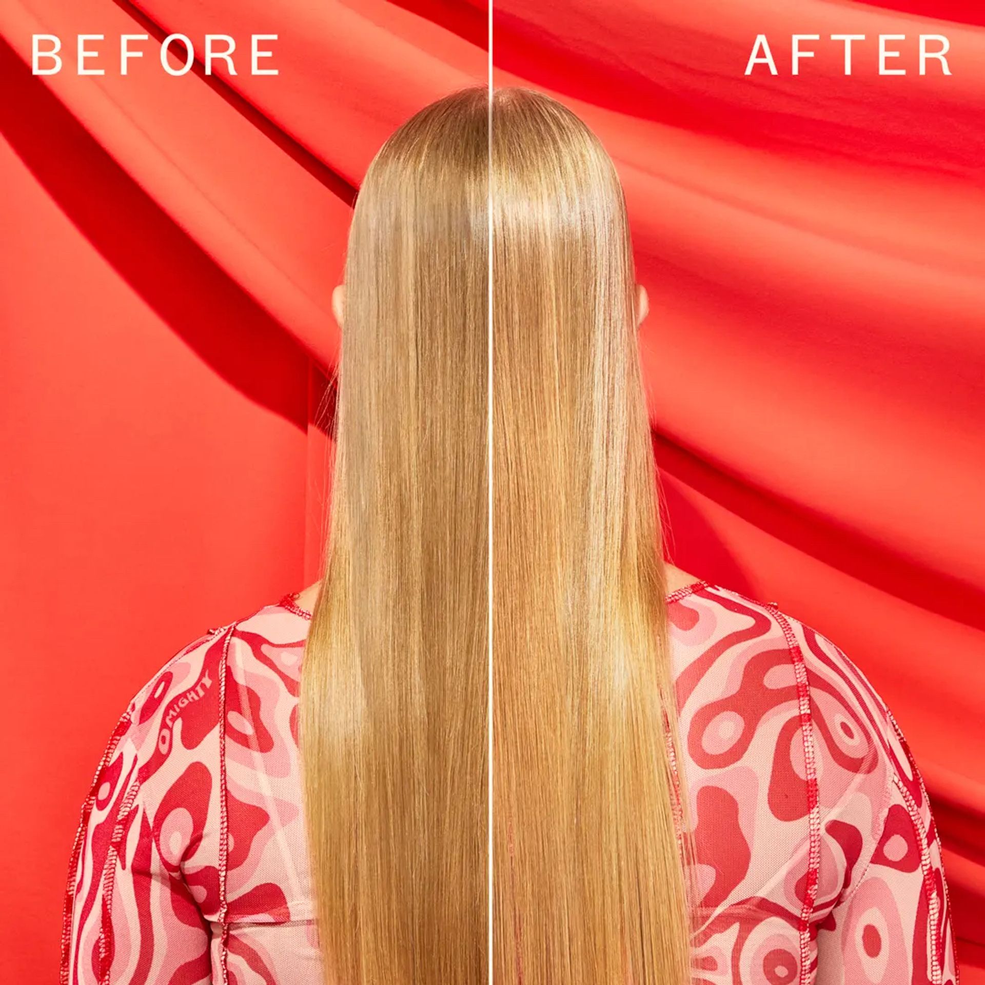 top gloss shine spray before and after behind view