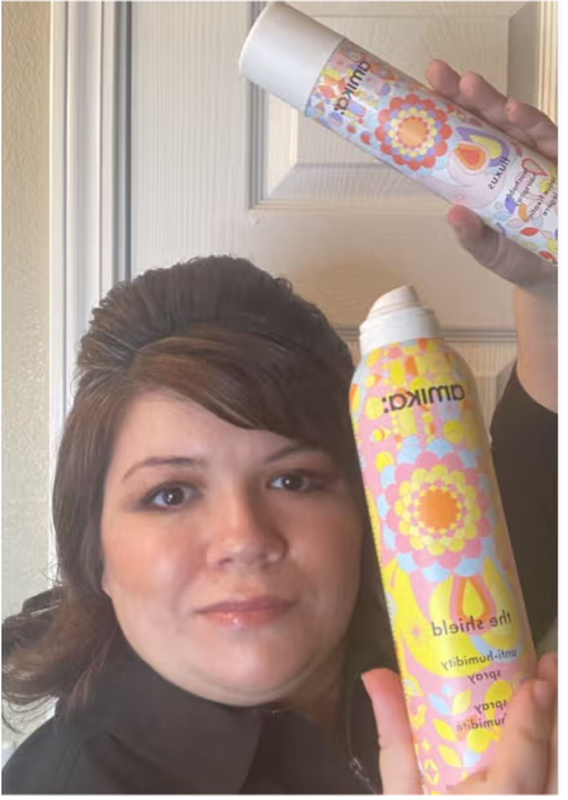 the shield anti-humidity spray and fluxus touchable, flexible hold hairspray