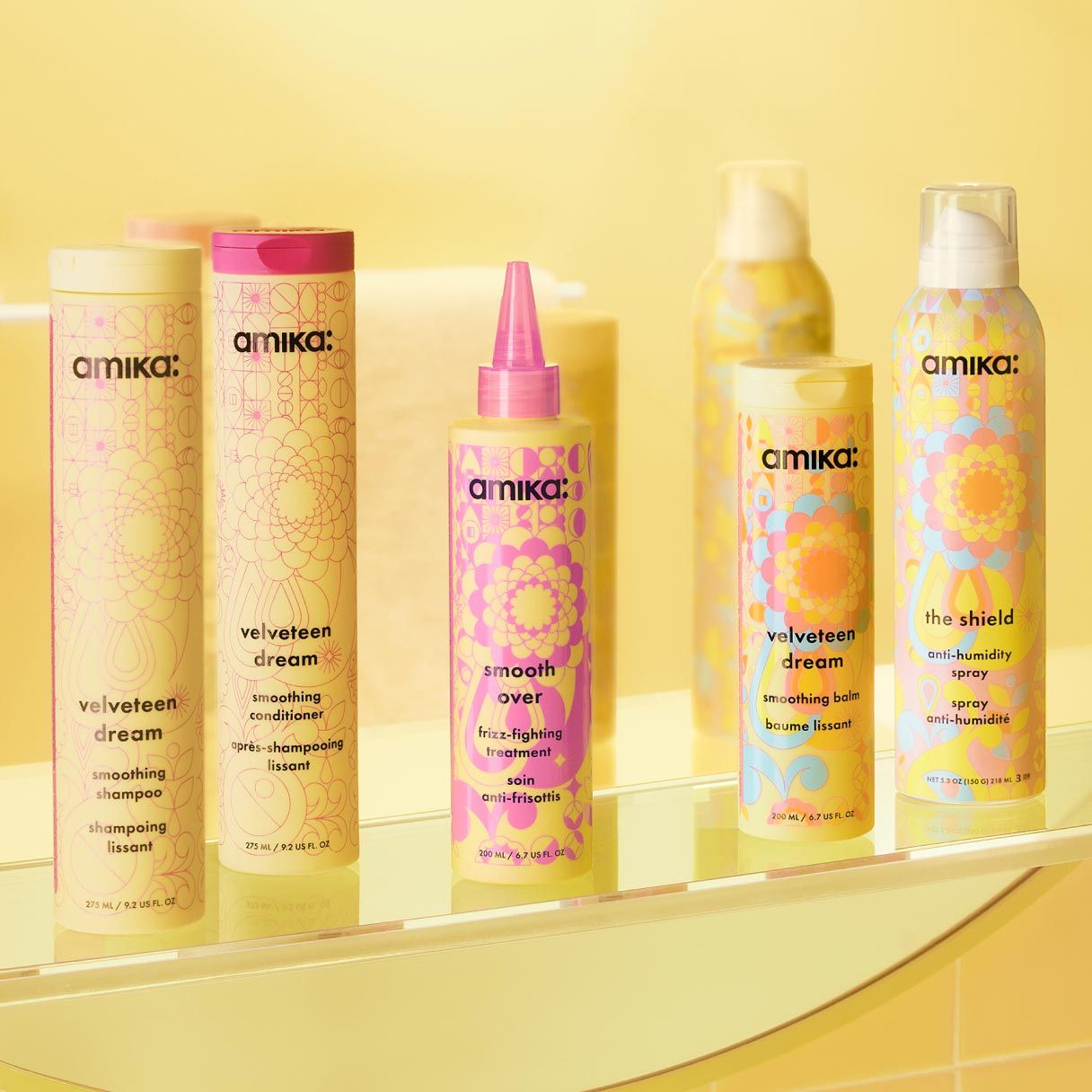 a collection of amika smooth control products