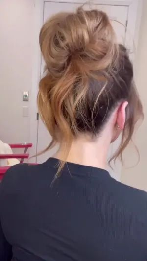 pamela anderson bun back view