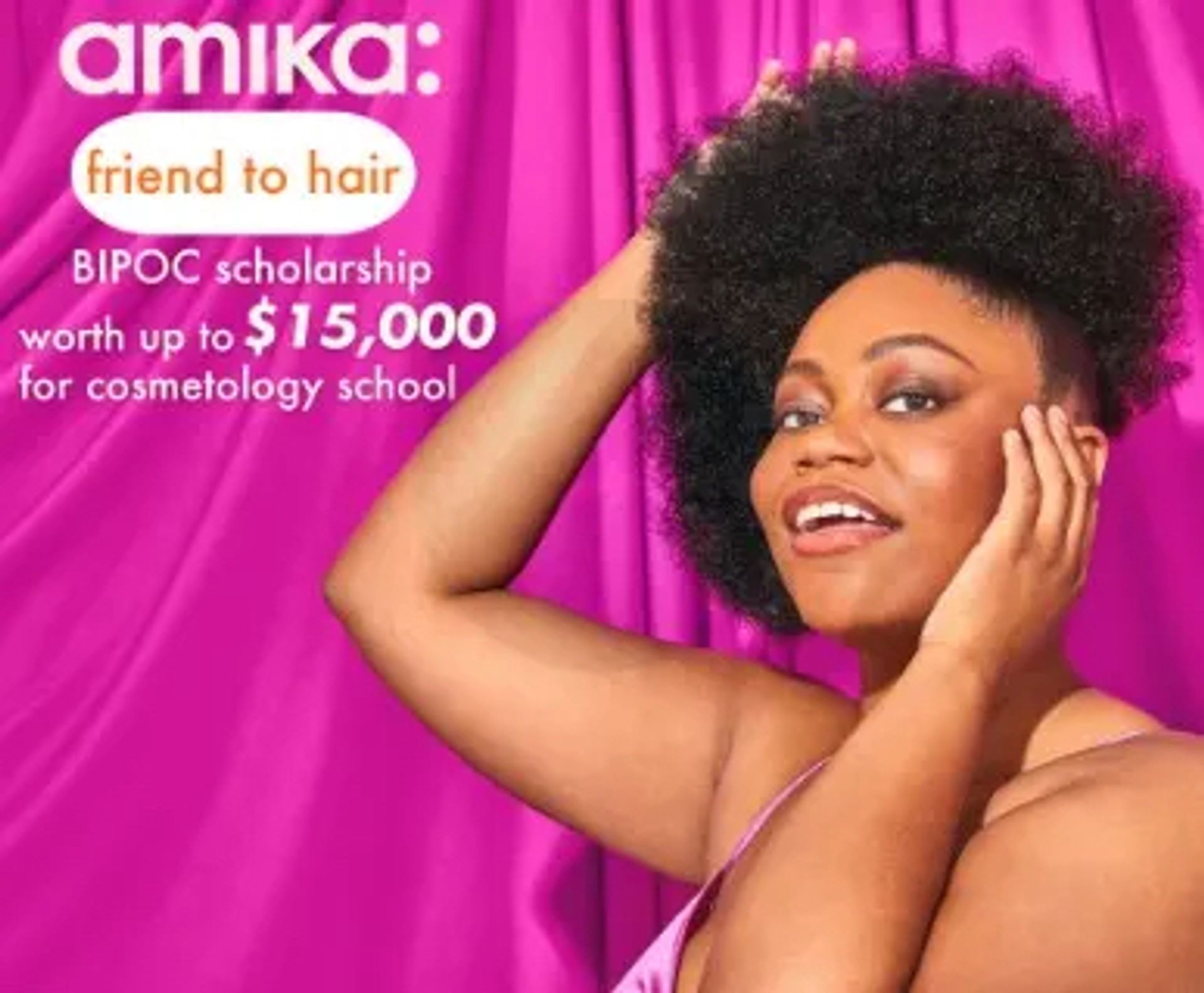 amika BIPOC scholarship for cosmetology school