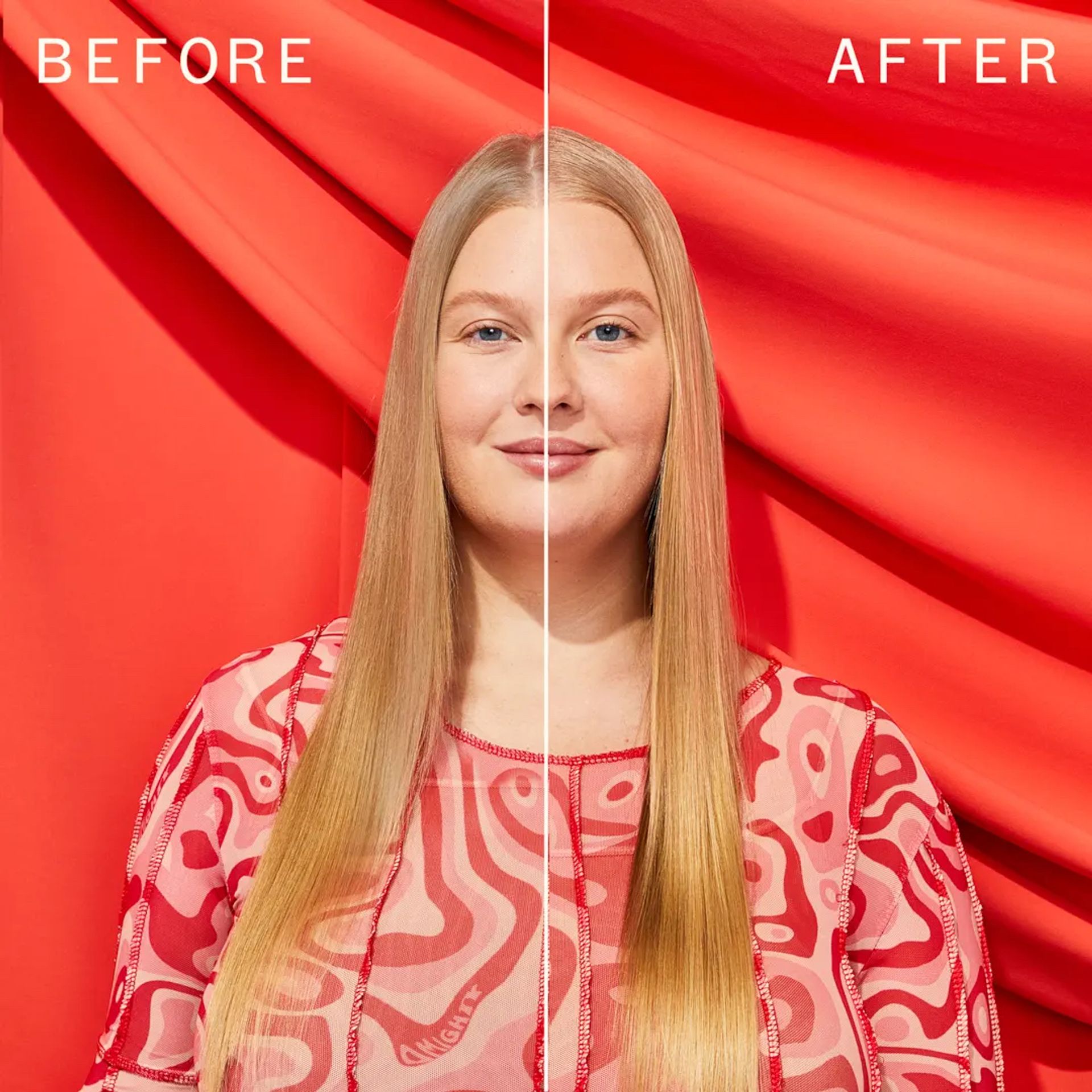 top gloss shine spray before and after front view