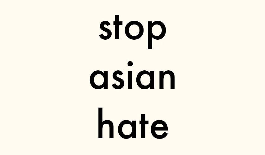 stop asian hate text block