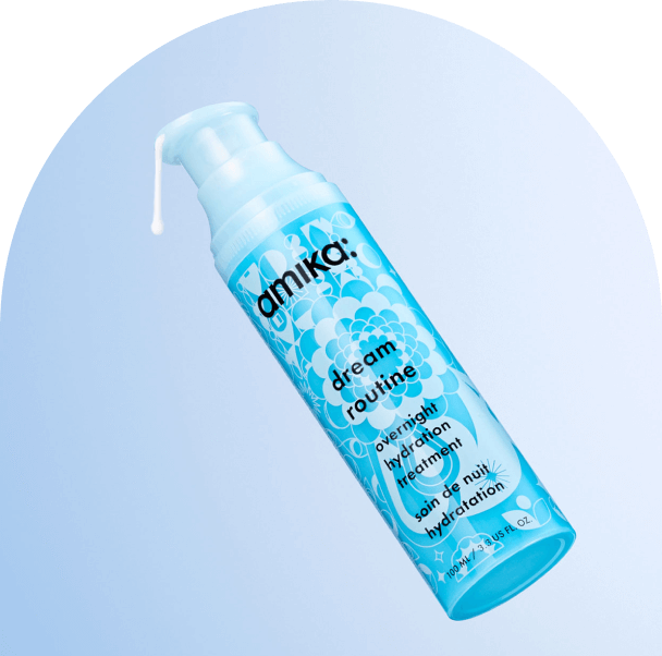 amika dream routine mask against a light blue background