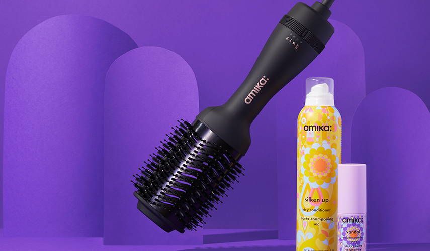 hair blow dryer brush 2.0, silken up dry conditioner, and vandal volume powder spray