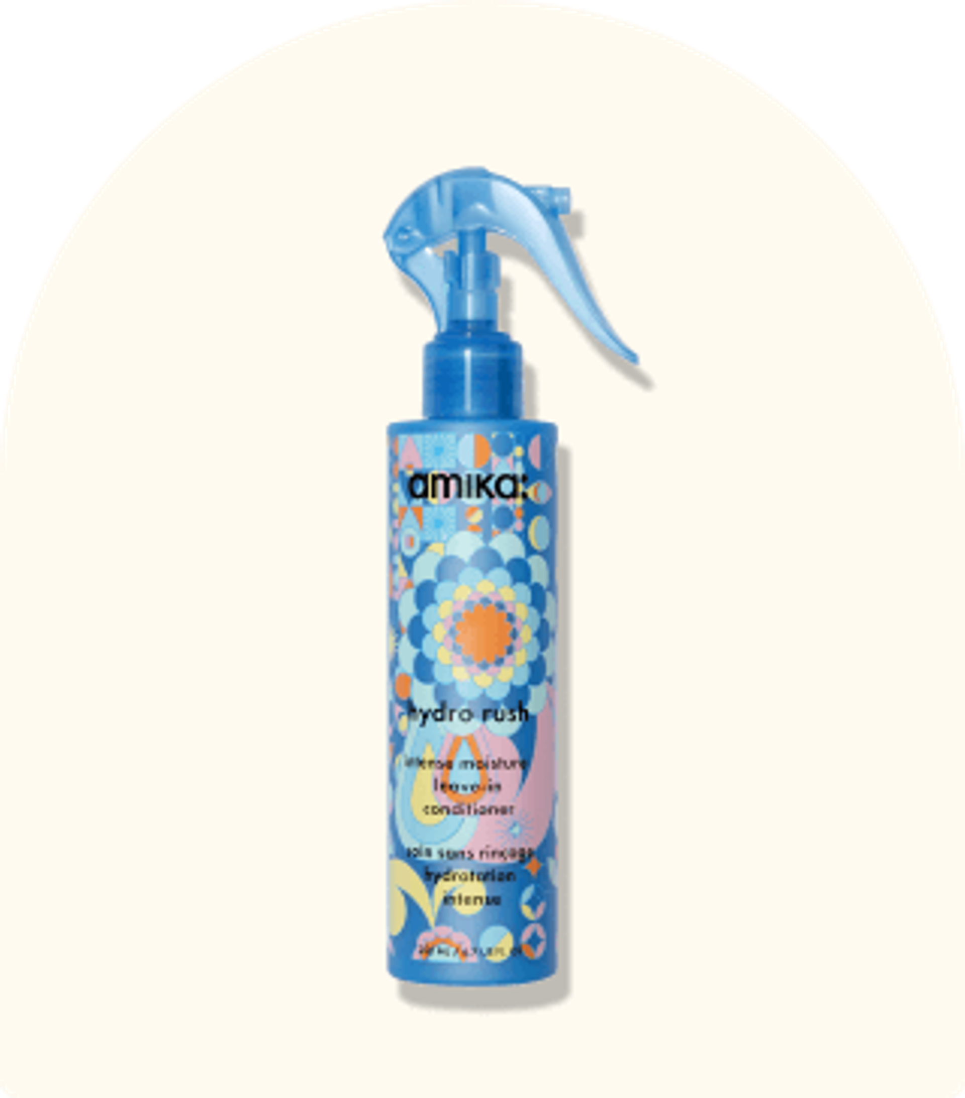 Image of the hydro rush intense moisture leave-in conditioner against a cream background.