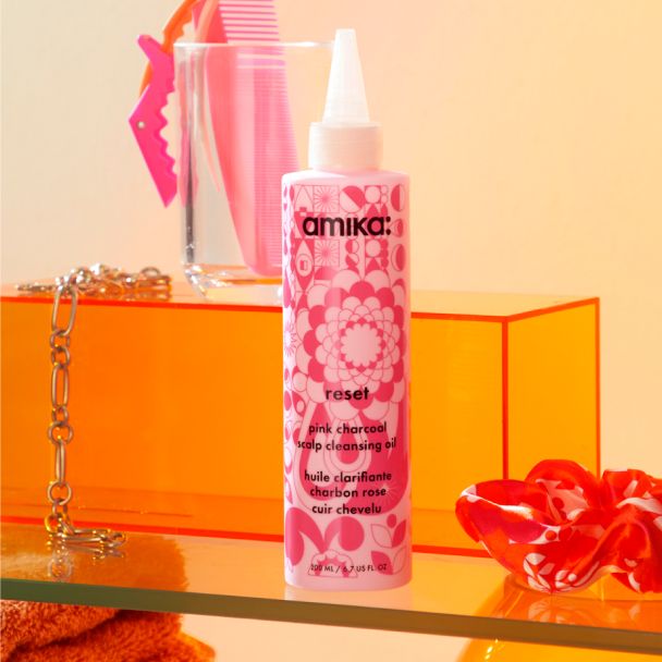 reset pink charcoal scalp cleansing oil