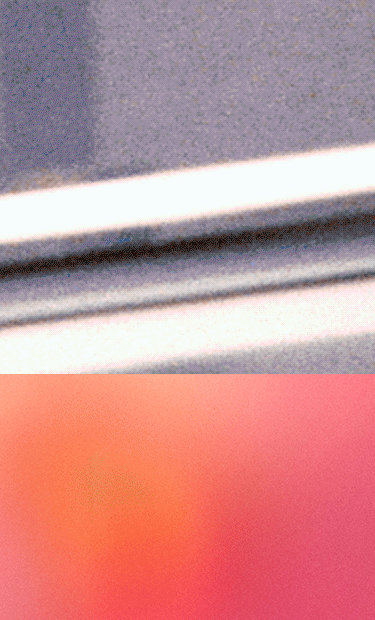 a pink block on the left and a gif on the right showing models and beach scenery