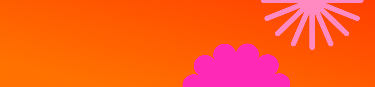 orange background with pink shapes