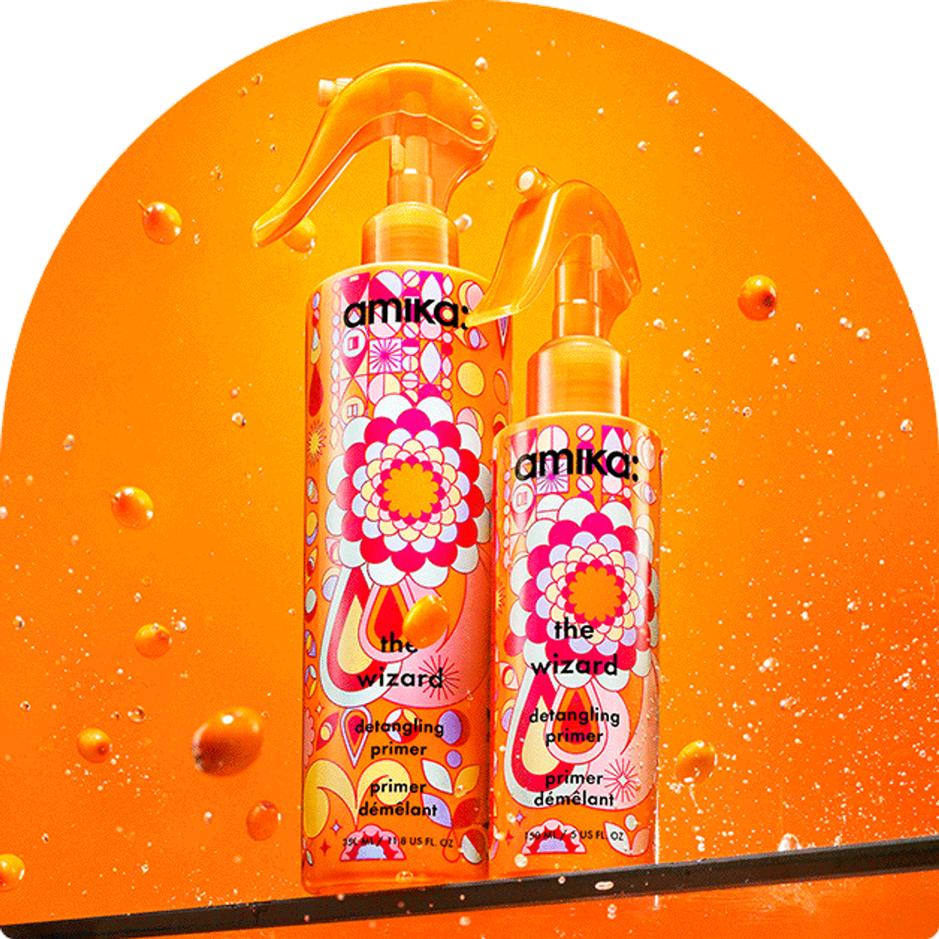 the wizard detangling primer animated gif with sea buckthorn floating in water