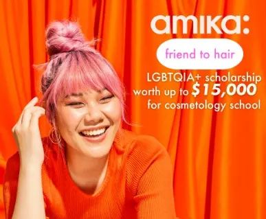 amika LGBTQIA+ scholarship for cosmetology school