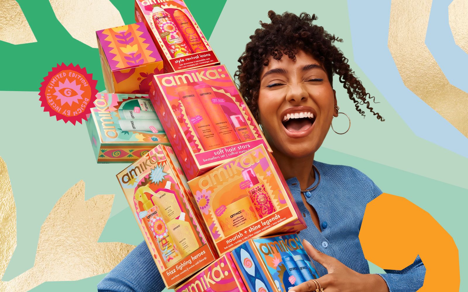 frizz fighting heroes anti-frizz hair care gift set | amika