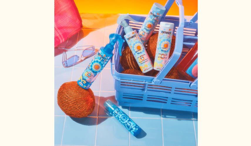 shopping basket filled with curl collection and hydration collection products
