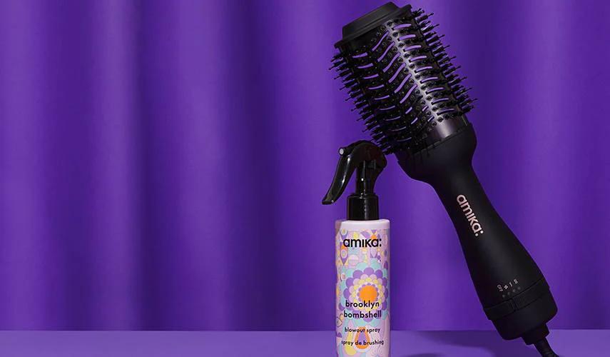 hair blow dryer brush 2.0 and brooklyn bombshell blowout spray