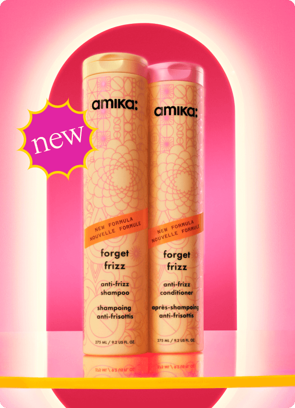 Image of the NEW forget frizz shampoo and conditioner.