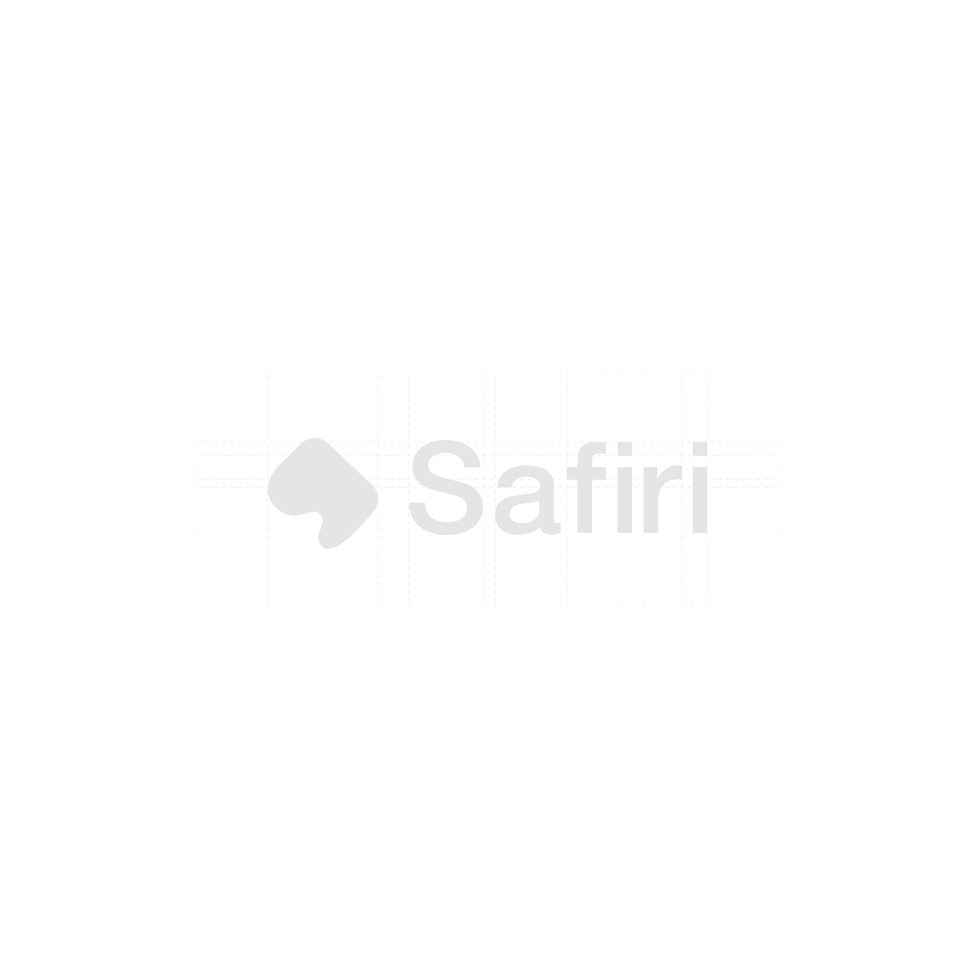 The Safiri logotype shown with its construction grid.