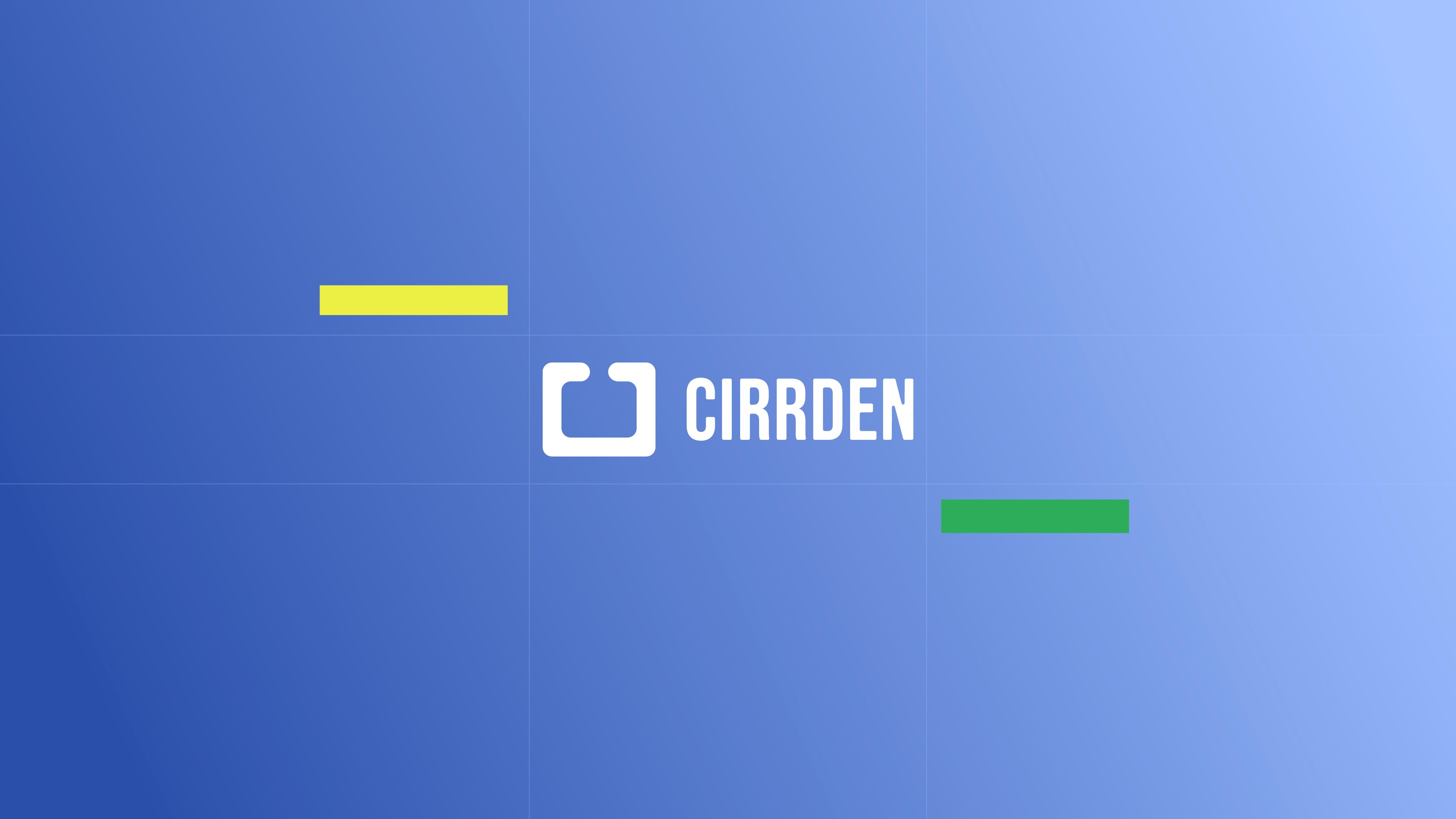 The Cirrden logo on blue with yellow and green accent bars.