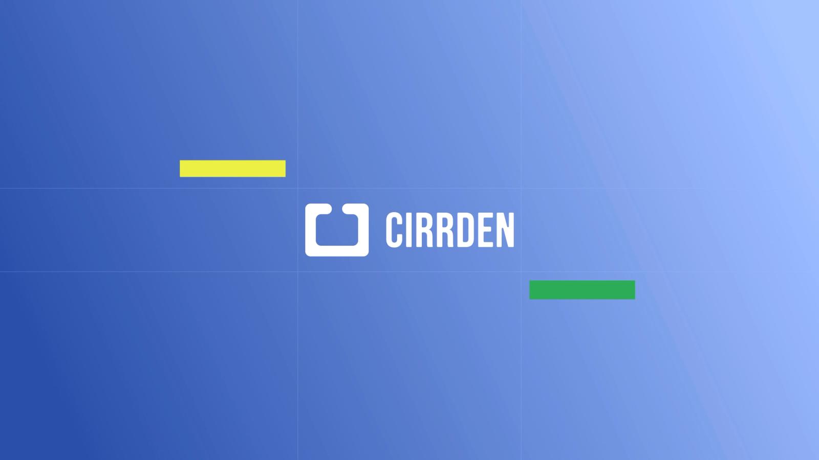 The Cirrden logo on blue with yellow and green accent bars.