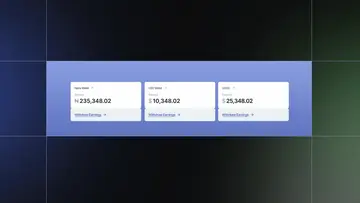 Three wallet cards showing naira, USD and USDC balances, each with a withdraw link.