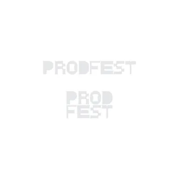 Two ProdFest wordmark lockups in pale grey on white, one horizontal and one stacked.