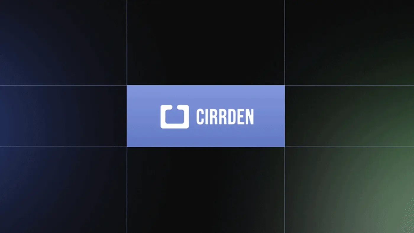 The Cirrden logo on a dark grid background.