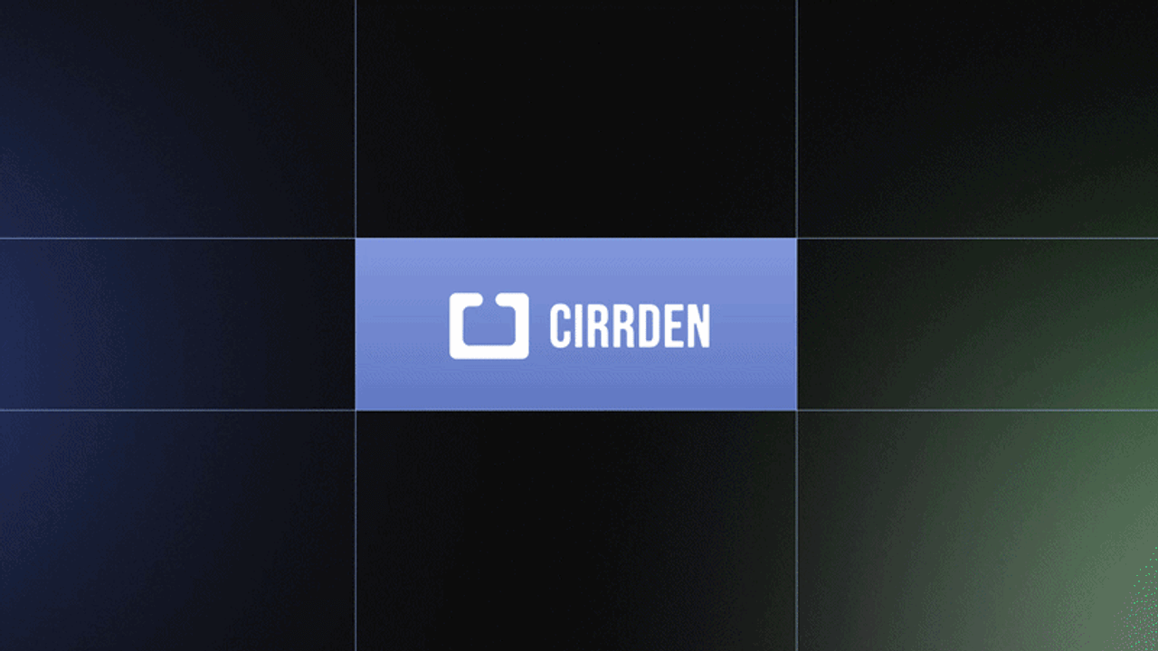 The Cirrden logo on a dark grid background.