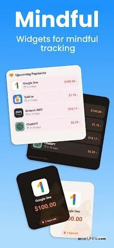 Captura de tela 3 de Subscription Tracker: SubFox