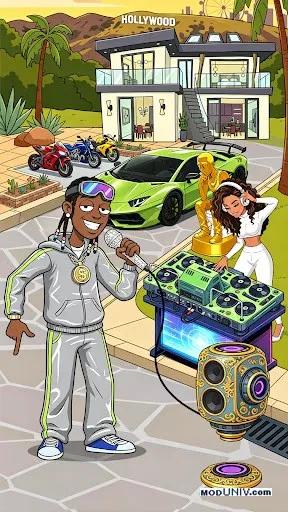 Captura de tela 2 de Rap Star:Idle Clicker