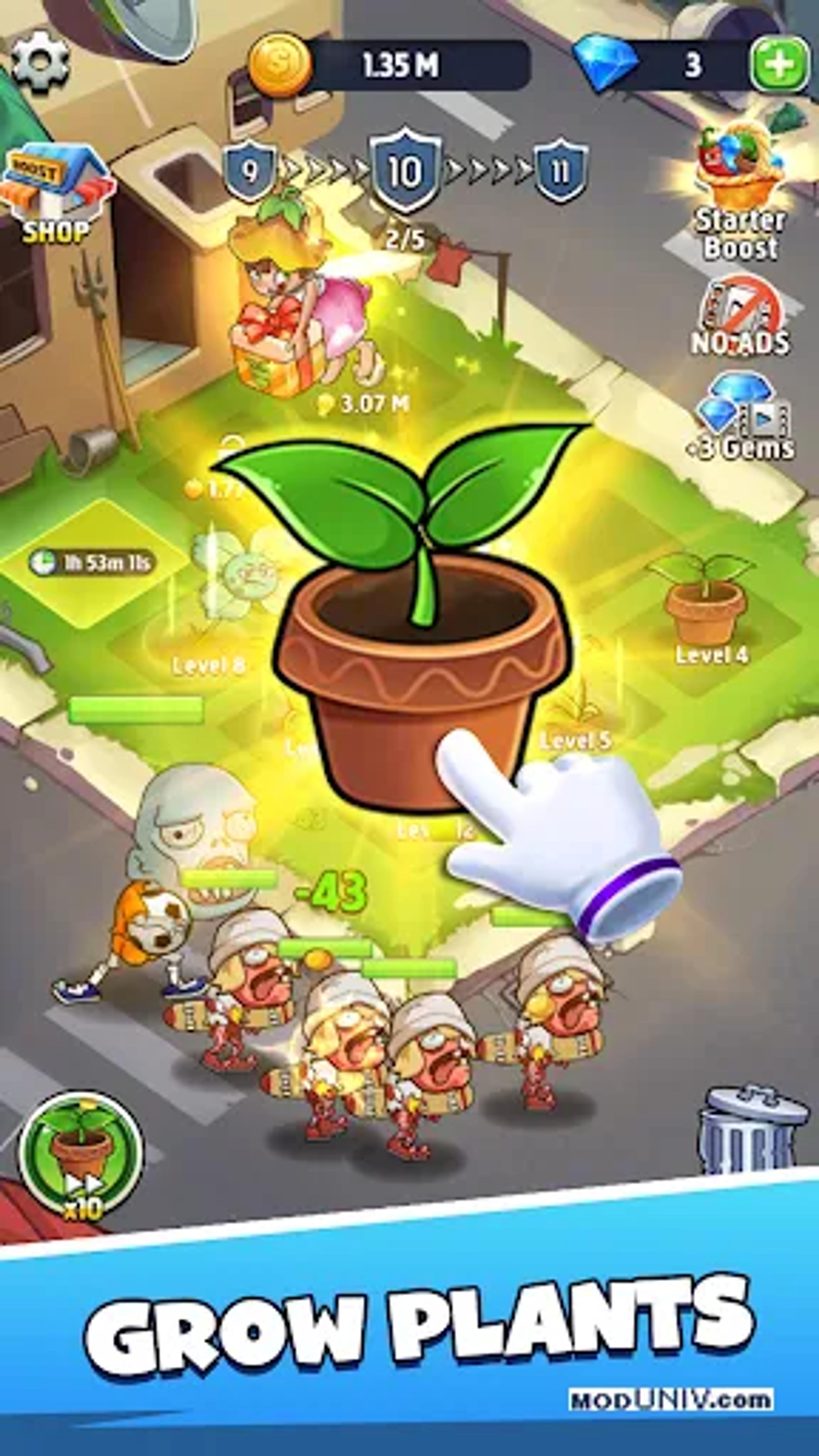 Captura de tela 1 de Merge Plants – Monster Defense