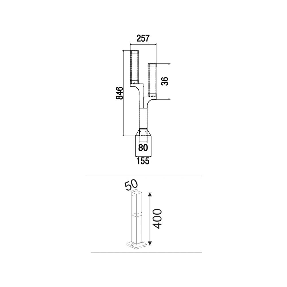 Twin Bollard Armatür 25W — görüntü 2