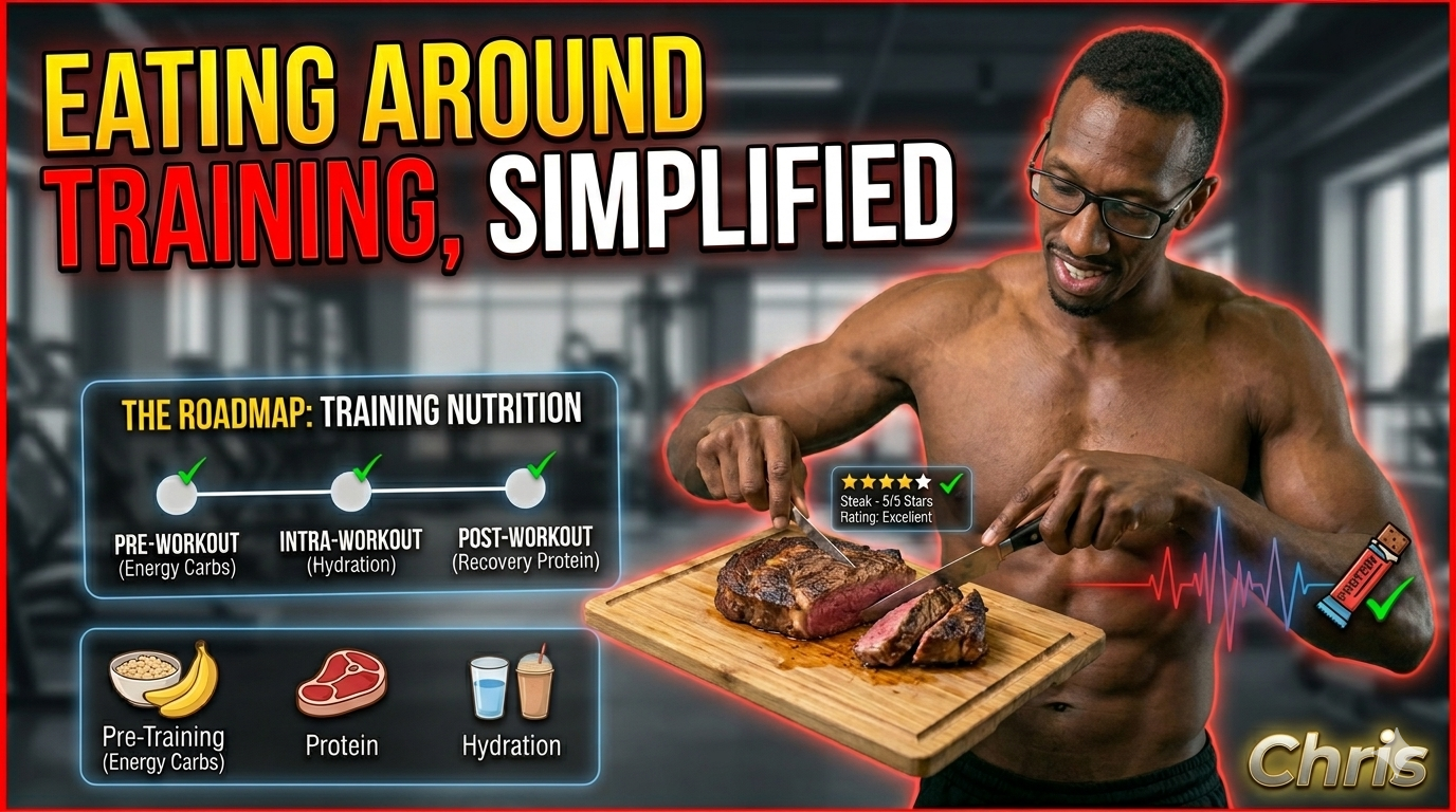 Eating around training, simplified