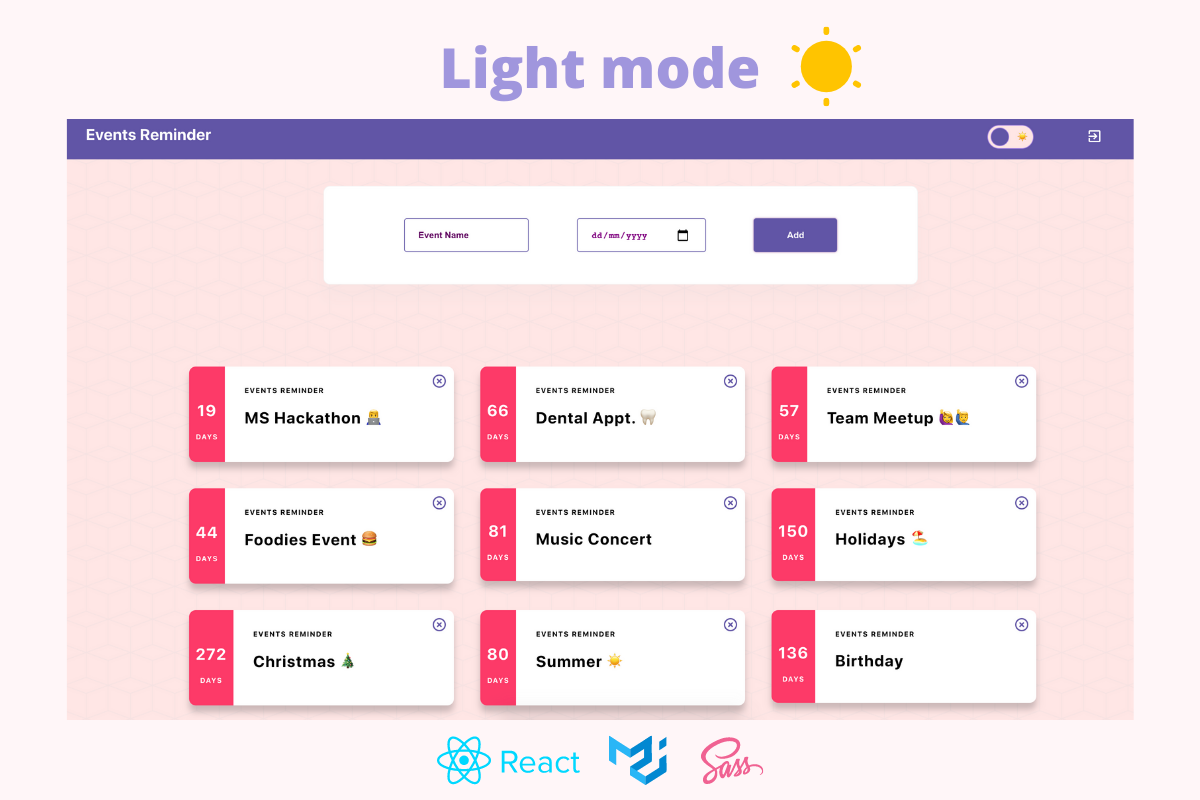 events-reminder-light-mode-reactjs