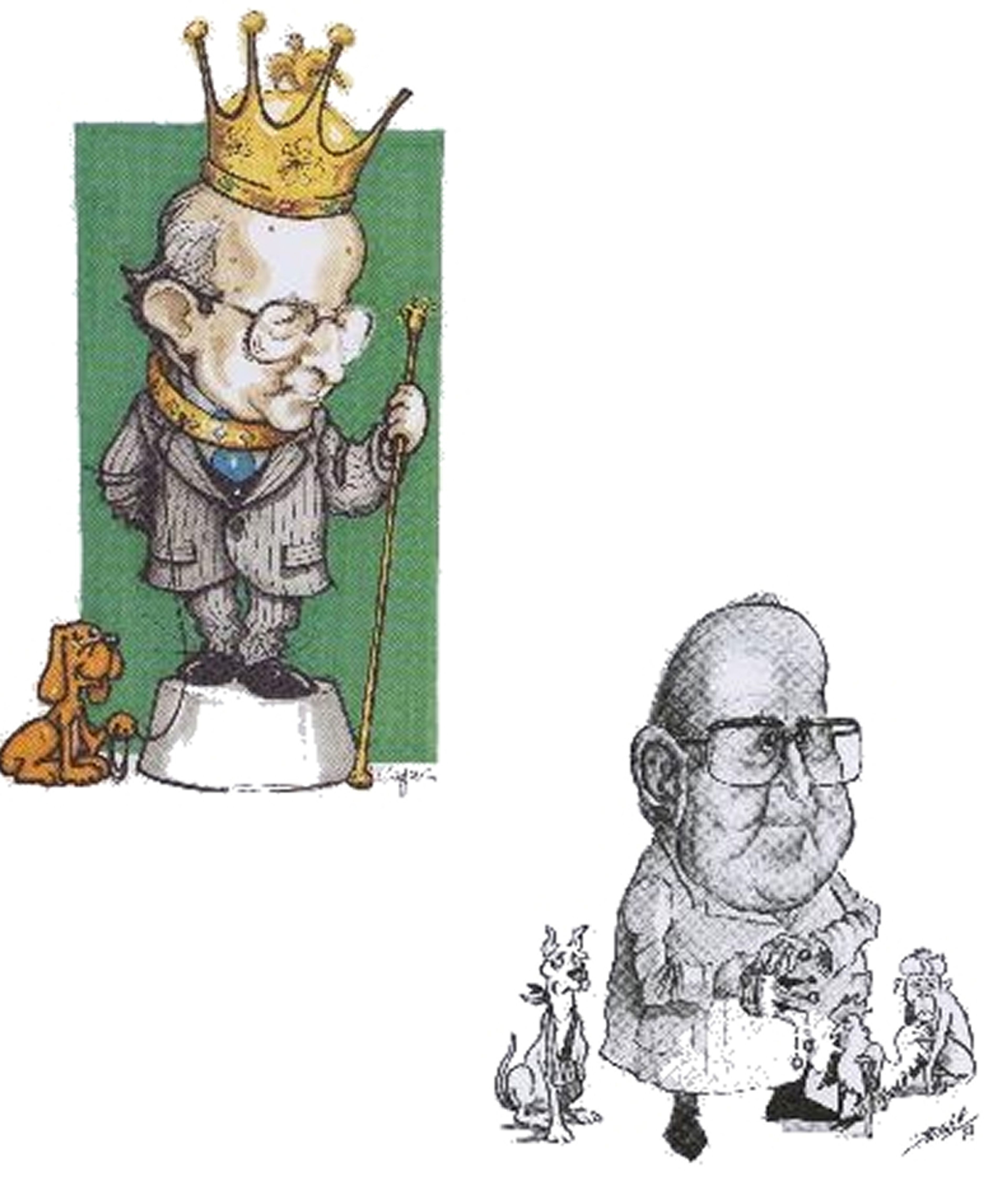 Caricatura di Gianfranco Cantini, Duca Orobico I di Piazza Pontida, raffigurato come figura generosa e innovativa, promotore di iniziative culturali e mostre sulla storia del Ducato.