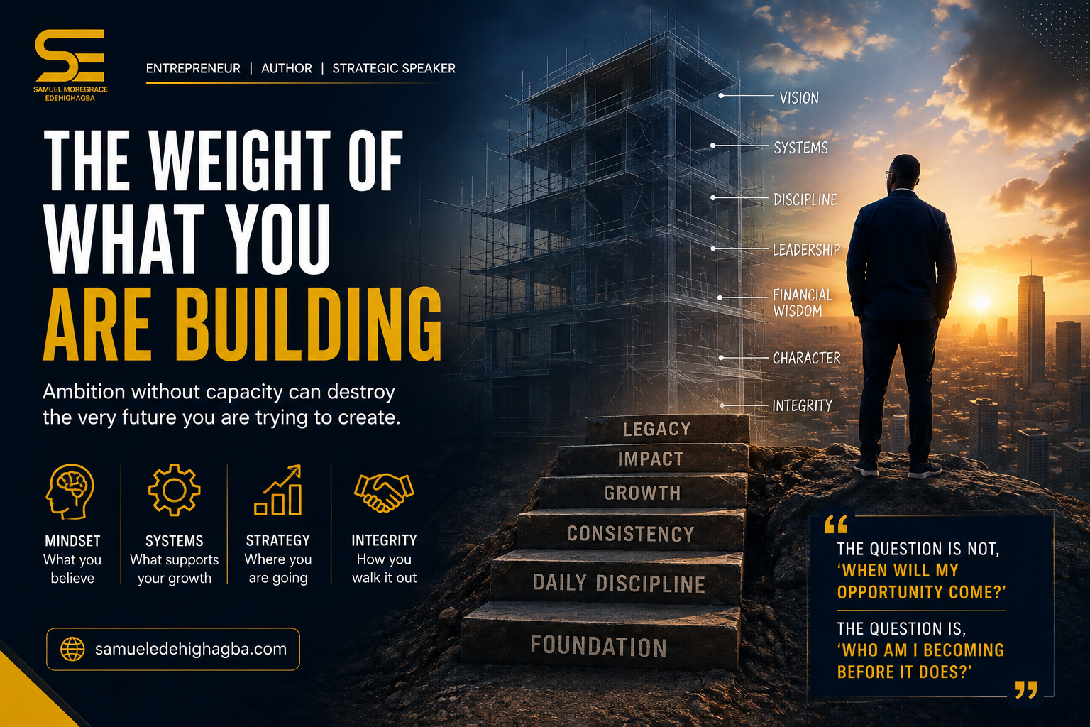 THE WEIGHT OF WHAT YOU ARE BUILDING | Samuel Moregrace Edehighagba