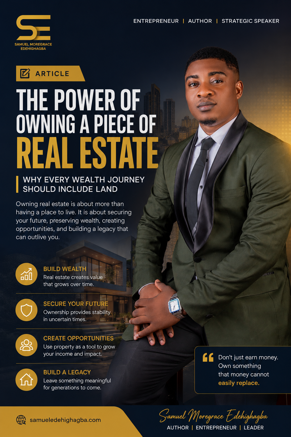 The Power of Owning a Piece of Real Estate: Why Every Wealth Journey Should Include Land | Samuel Moregrace Edehighagba