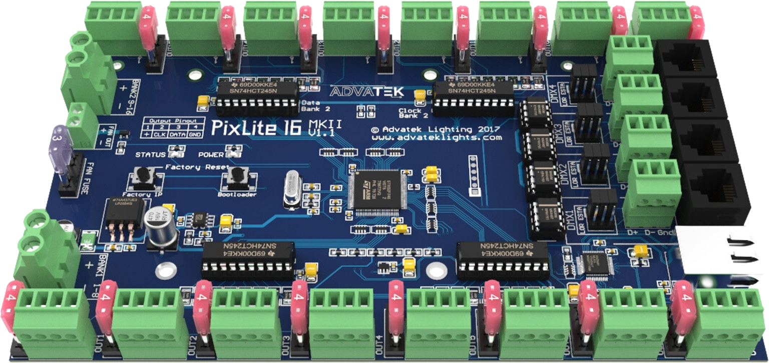 Advatek PixLite®16 Mk2 pixel controller angle view