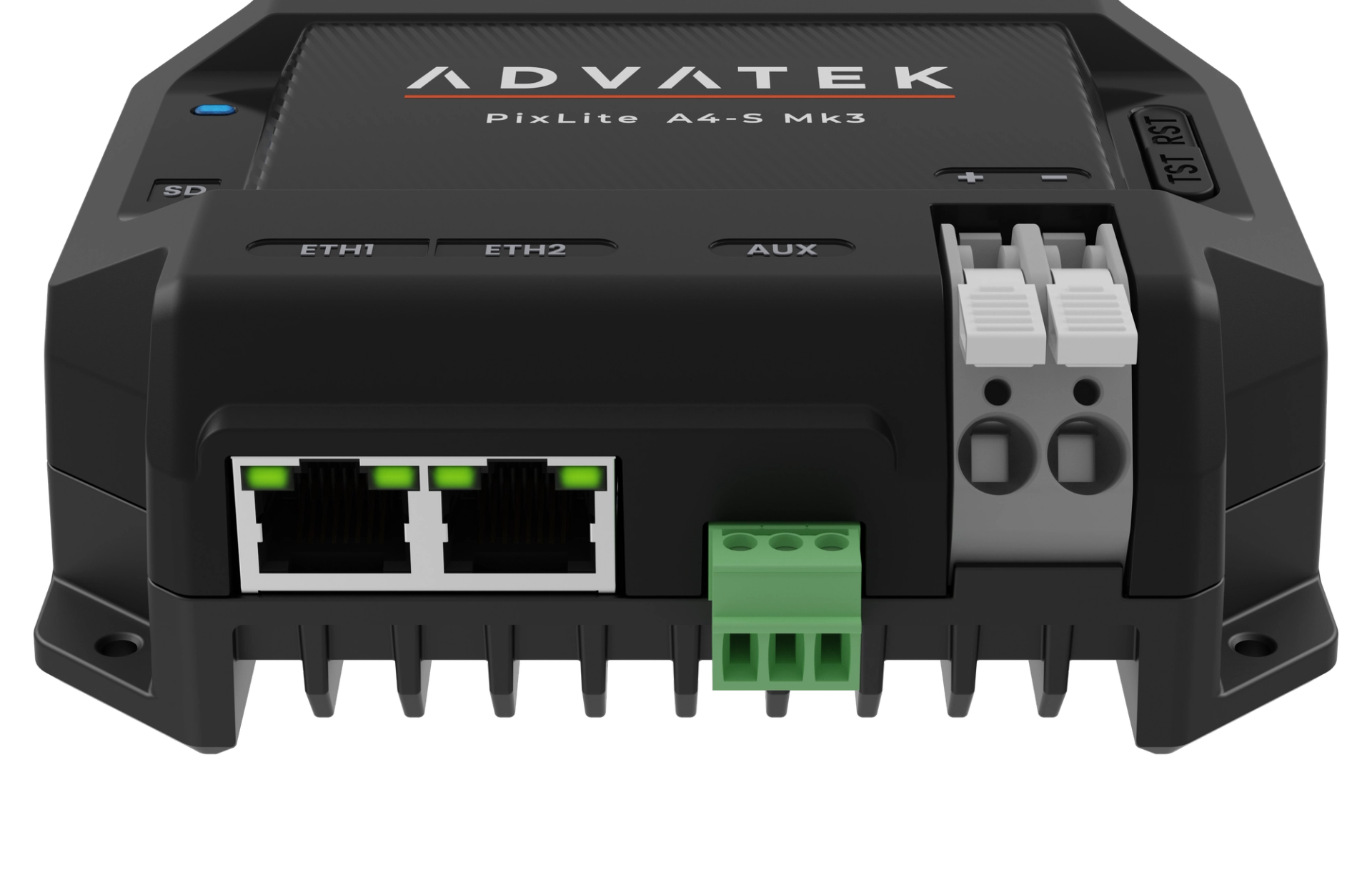 A4-S Mk3 Front Advatek PixLite® A4-S Mk3 Pixel Controller front view