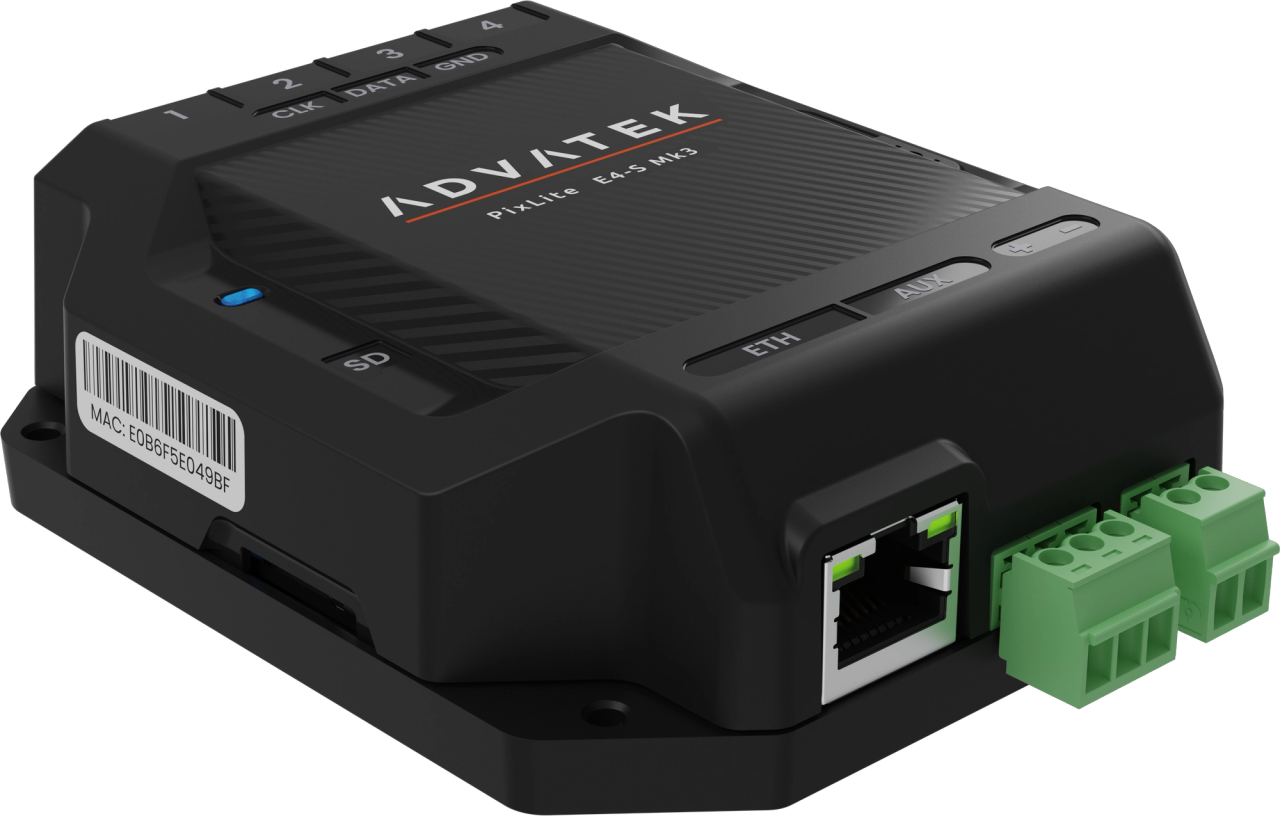 Advatek PixLite® E4-S Mk3 Budget friendly pixel controller Advatek PixLite® E4-S Mk3 Budget friendly pixel controller