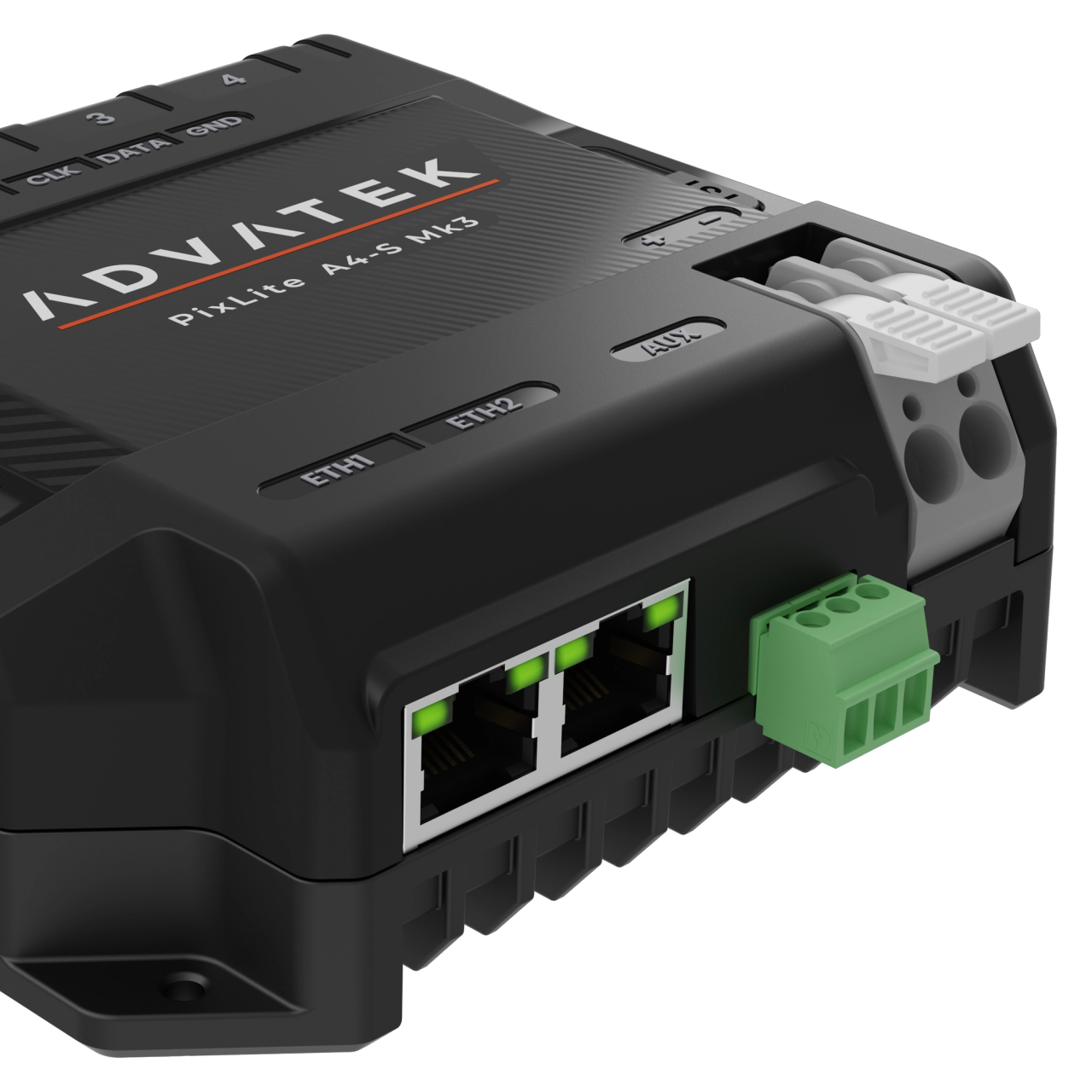 A4-S Front Side Advatek PixLite® A4-S Mk3 Pixel Controller front side view