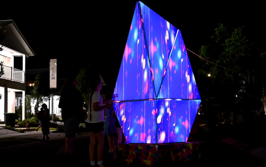 Lighting sculpture at Aura Alive