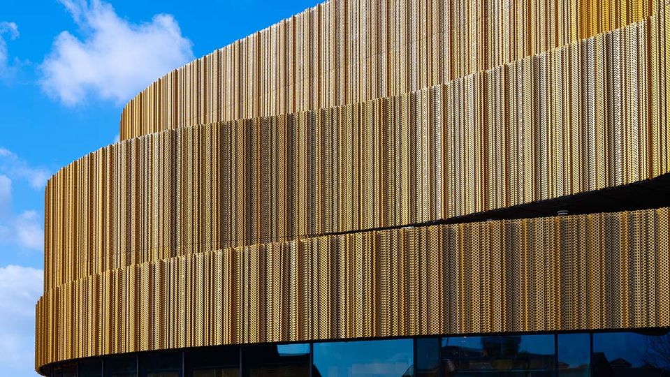 Swansea Arena pixel facade