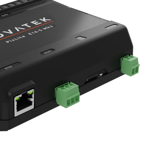 Advatek PixLite® E16-S Mk3 Pixel Controller front angled view